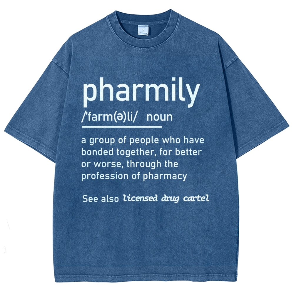 Pharmily Unisex Fit Washed T-Shirt Customscool