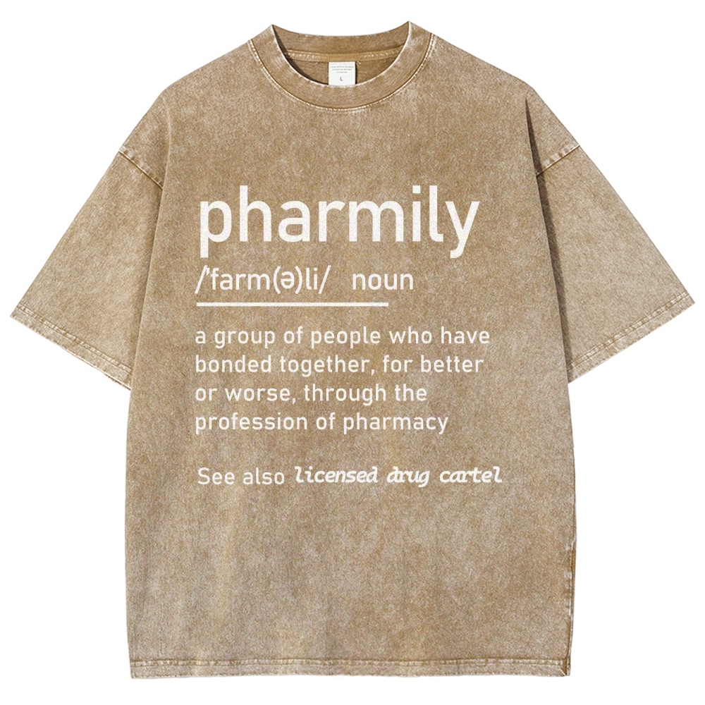 Pharmily Unisex Fit Washed T-Shirt Customscool