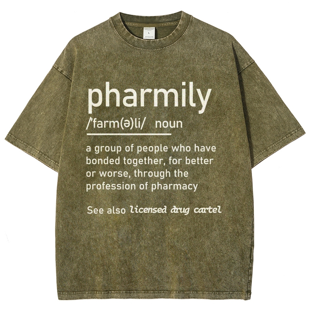 Pharmily Unisex Fit Washed T-Shirt Customscool