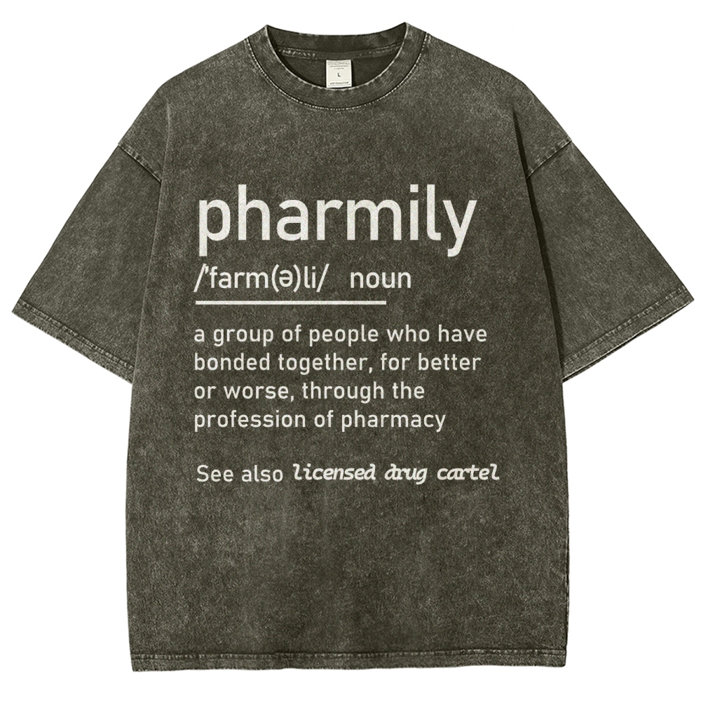 Pharmily Unisex Fit Washed T-Shirt Customscool