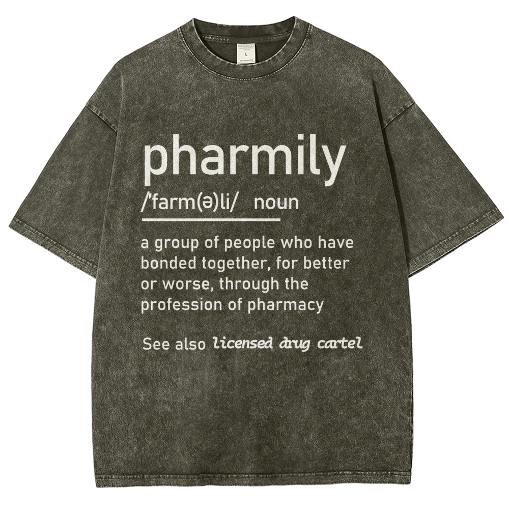 Pharmily Unisex Fit Washed T-Shirt Customscool