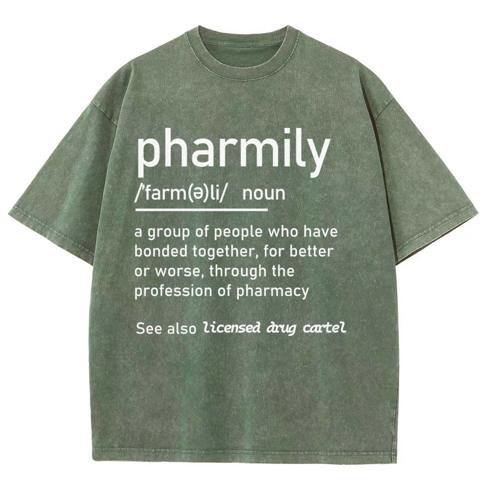 Pharmily Unisex Fit Washed T-Shirt Customscool