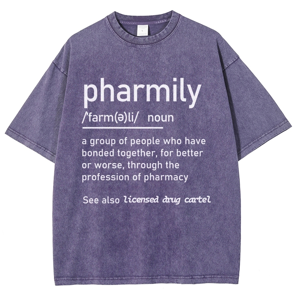 Pharmily Unisex Fit Washed T-Shirt Customscool