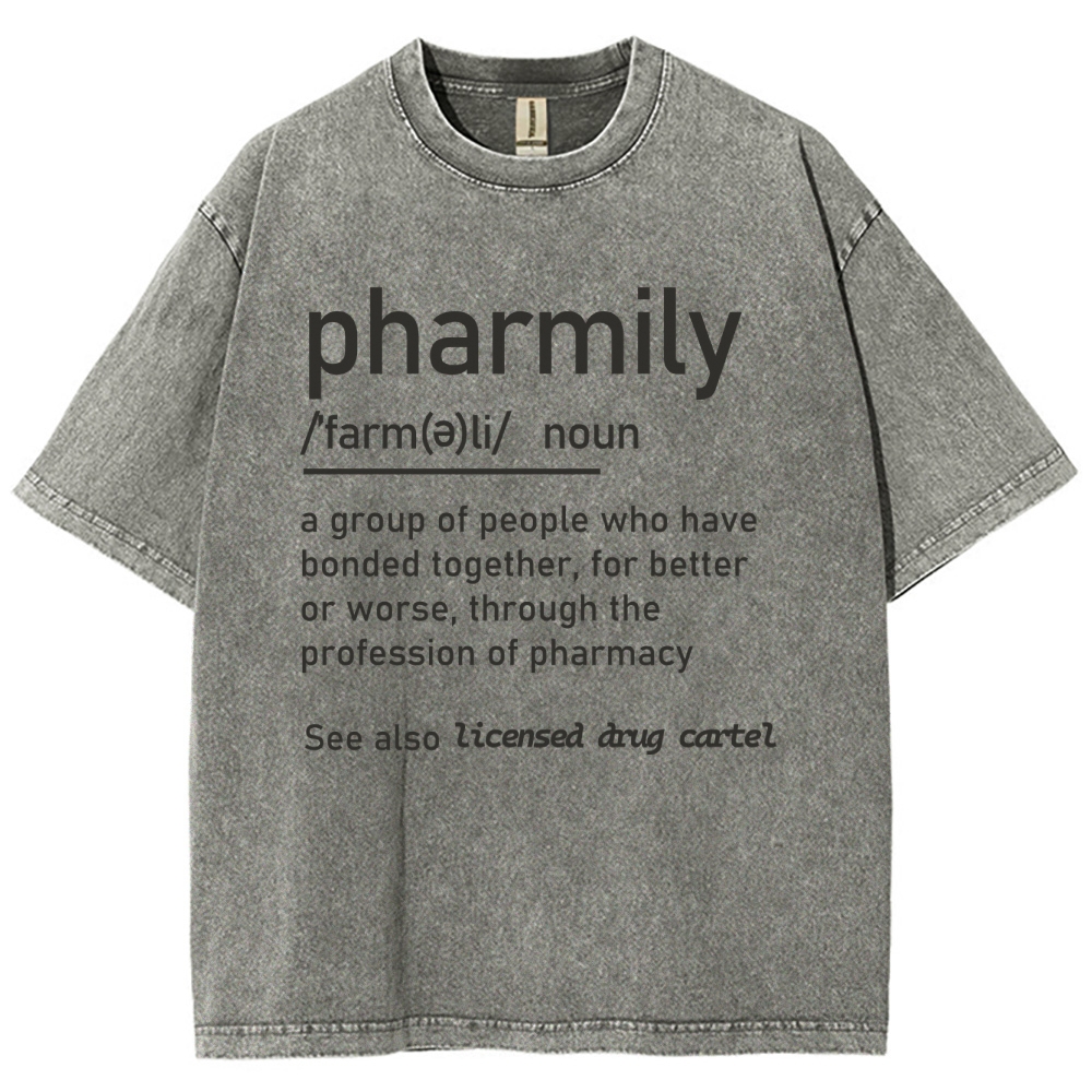 Pharmily Unisex Fit Washed T-Shirt Customscool