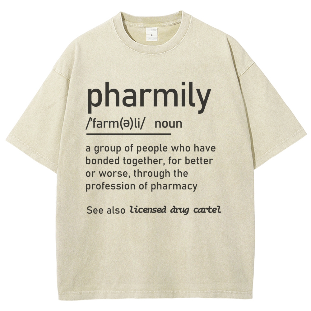 Pharmily Unisex Fit Washed T-Shirt Customscool