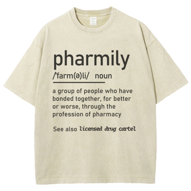 Pharmily Unisex Fit Washed T-Shirt Customscool