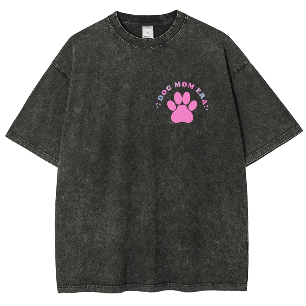 Dog Mom Unisex Fit Washed T-Shirt Customscool
