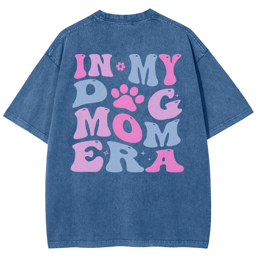 Dog Mom Unisex Fit Washed T-Shirt Customscool