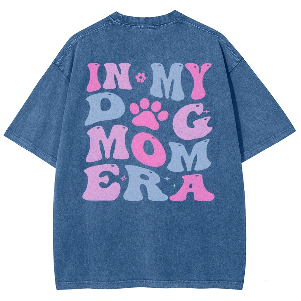 Dog Mom Unisex Fit Washed T-Shirt Customscool