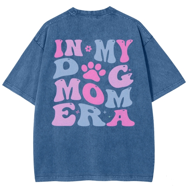 Dog Mom Unisex Fit Washed T-Shirt Customscool