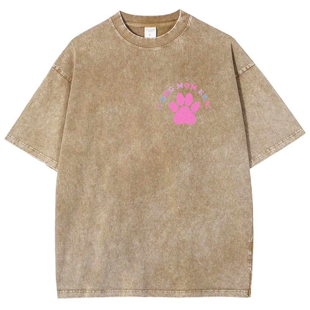 Dog Mom Unisex Fit Washed T-Shirt Customscool