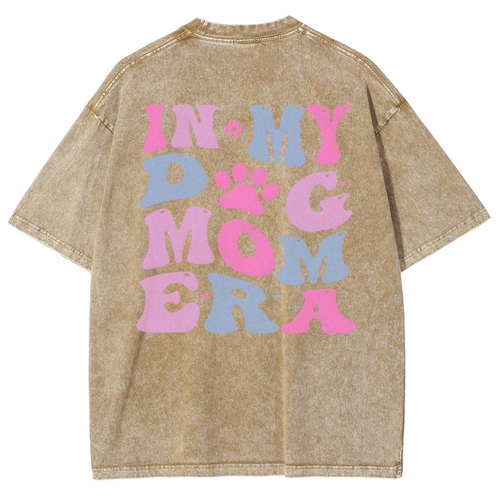 Dog Mom Unisex Fit Washed T-Shirt Customscool