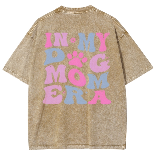 Dog Mom Unisex Fit Washed T-Shirt Customscool