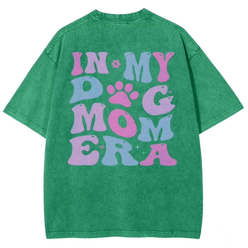 Dog Mom Unisex Fit Washed T-Shirt Customscool