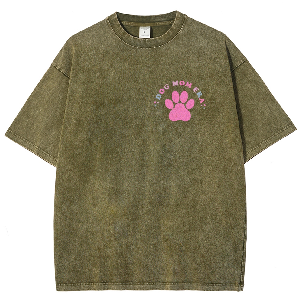 Dog Mom Unisex Fit Washed T-Shirt Customscool