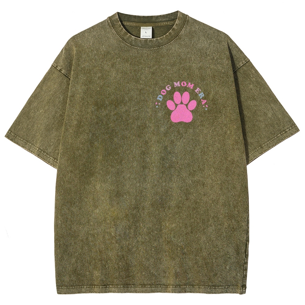 Dog Mom Unisex Fit Washed T-Shirt Customscool