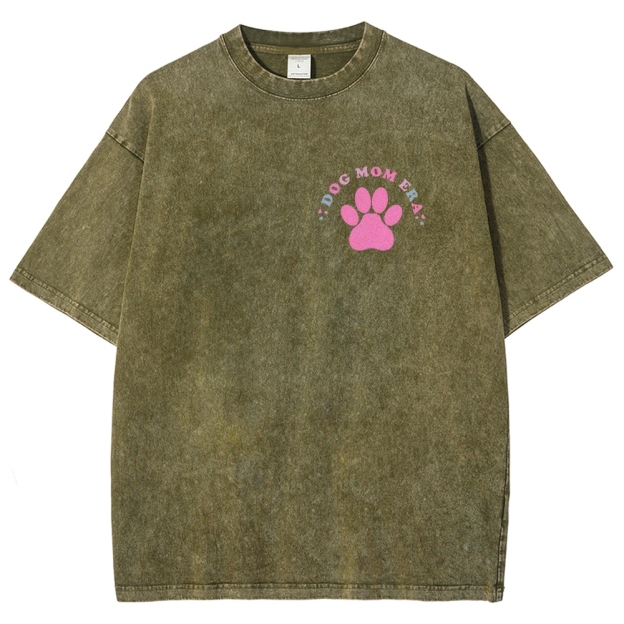 Dog Mom Unisex Fit Washed T-Shirt Customscool