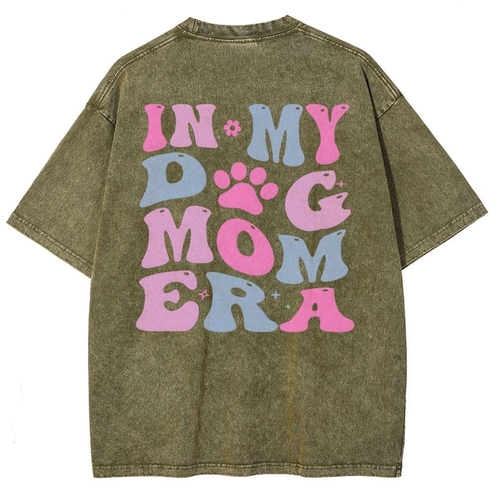 Dog Mom Unisex Fit Washed T-Shirt Customscool