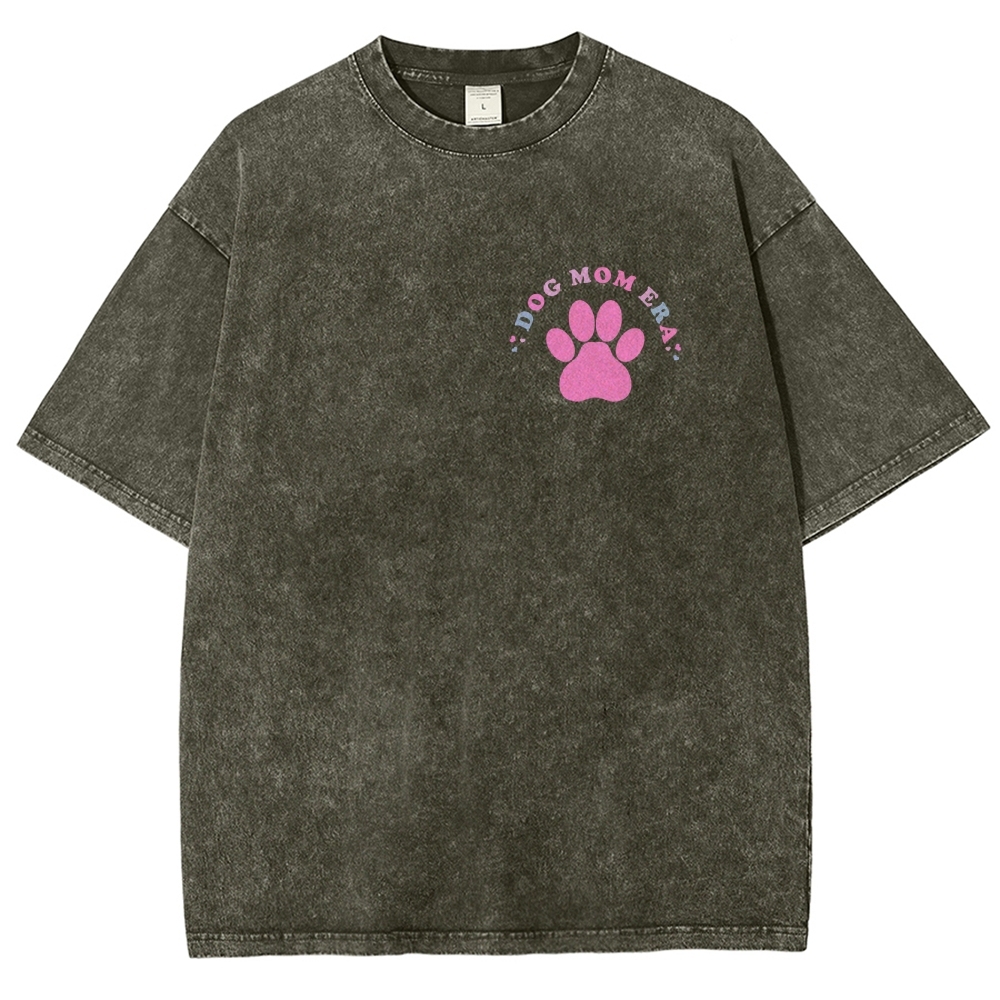 Dog Mom Unisex Fit Washed T-Shirt Customscool