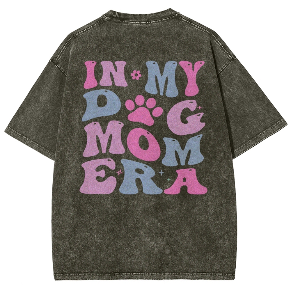 Dog Mom Unisex Fit Washed T-Shirt Customscool