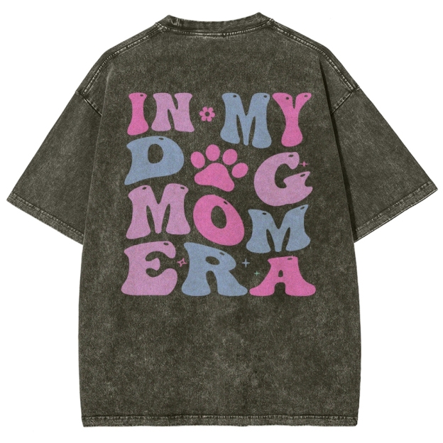 Dog Mom Unisex Fit Washed T-Shirt Customscool