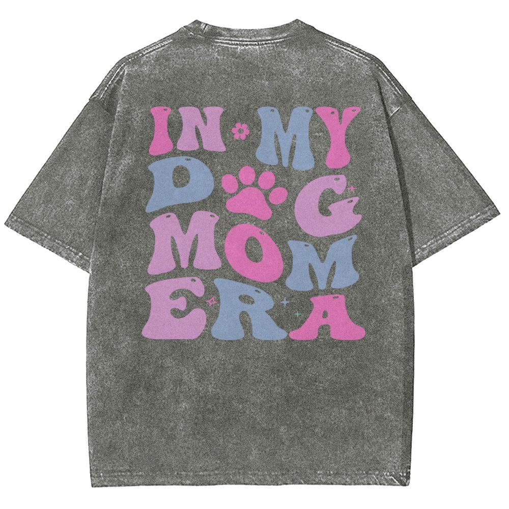 Dog Mom Unisex Fit Washed T-Shirt Customscool