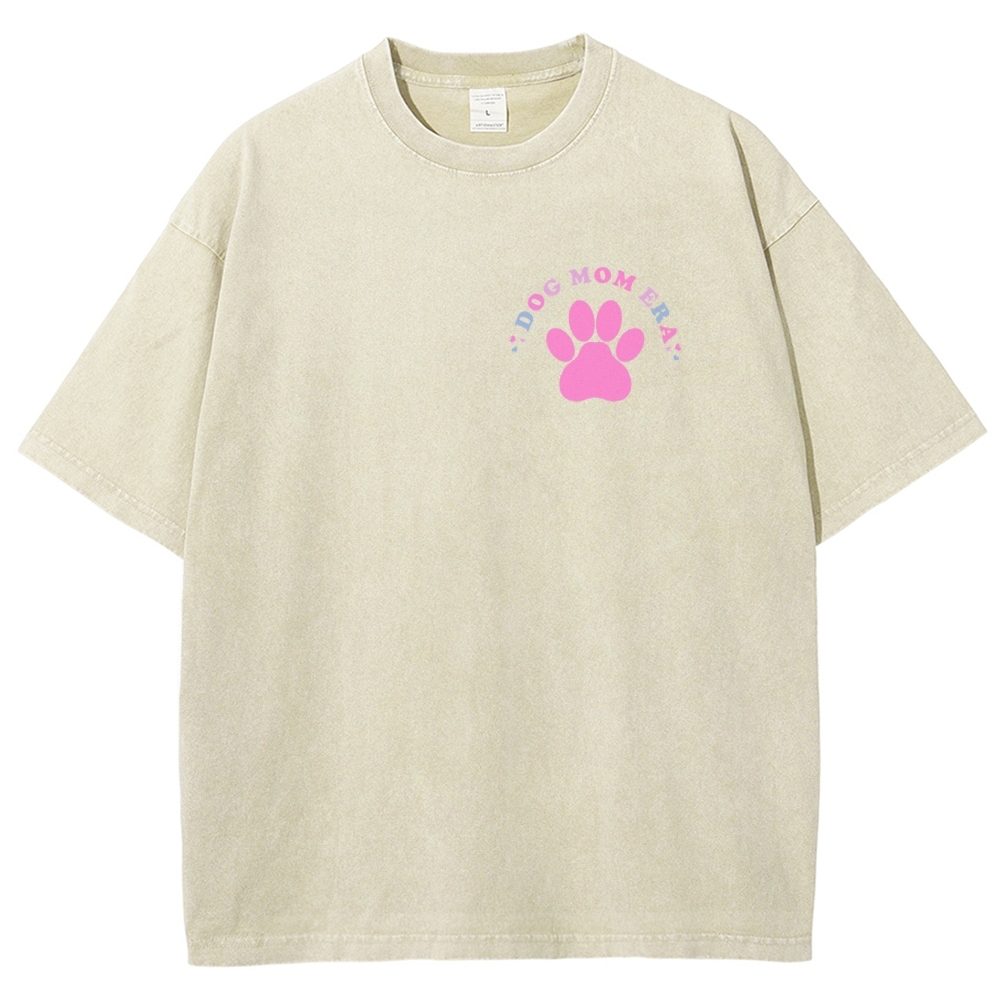 Dog Mom Unisex Fit Washed T-Shirt Customscool