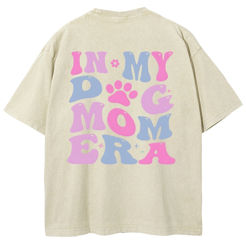 Dog Mom Unisex Fit Washed T-Shirt Customscool