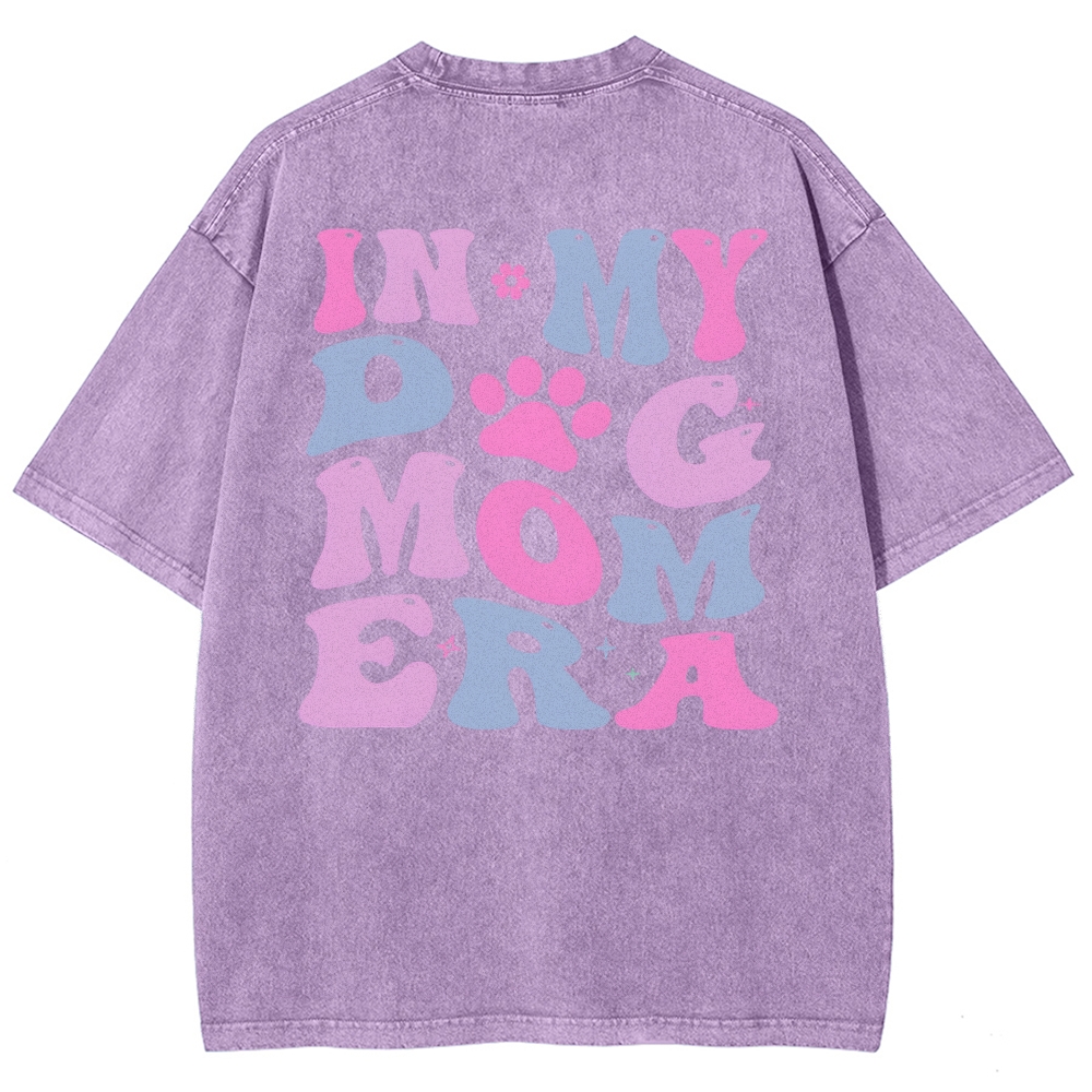 Dog Mom Unisex Fit Washed T-Shirt Customscool