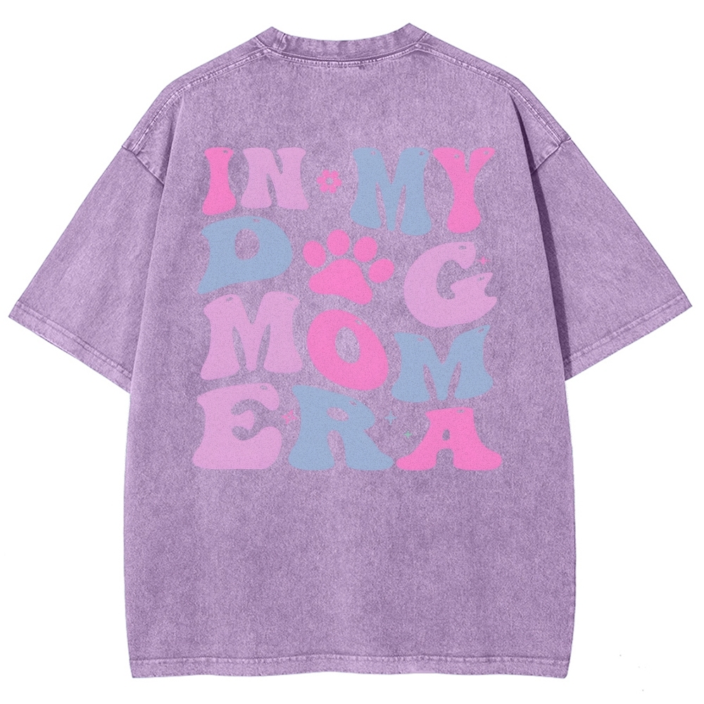 Dog Mom Unisex Fit Washed T-Shirt Customscool