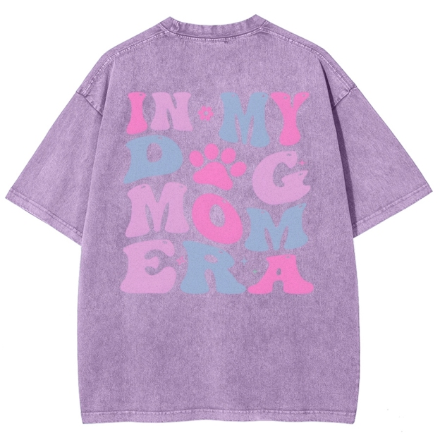 Dog Mom Unisex Fit Washed T-Shirt Customscool