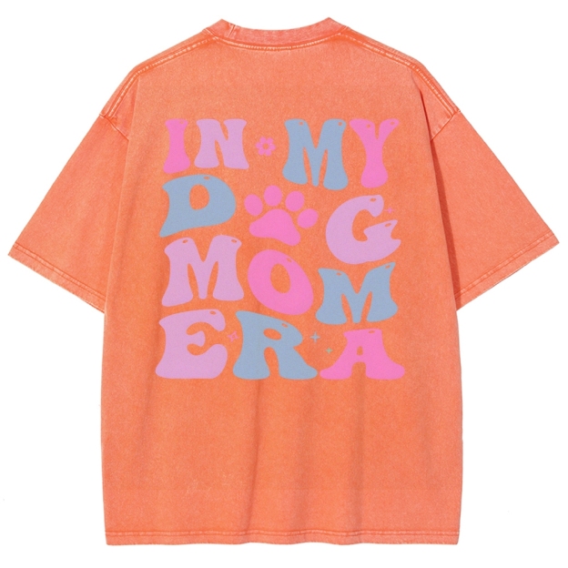 Dog Mom Unisex Fit Washed T-Shirt Customscool