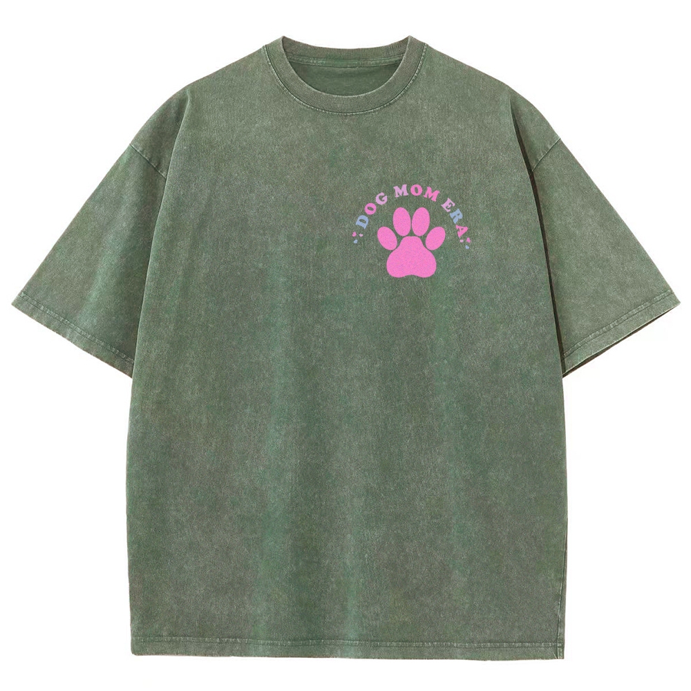 Dog Mom Unisex Fit Washed T-Shirt Customscool