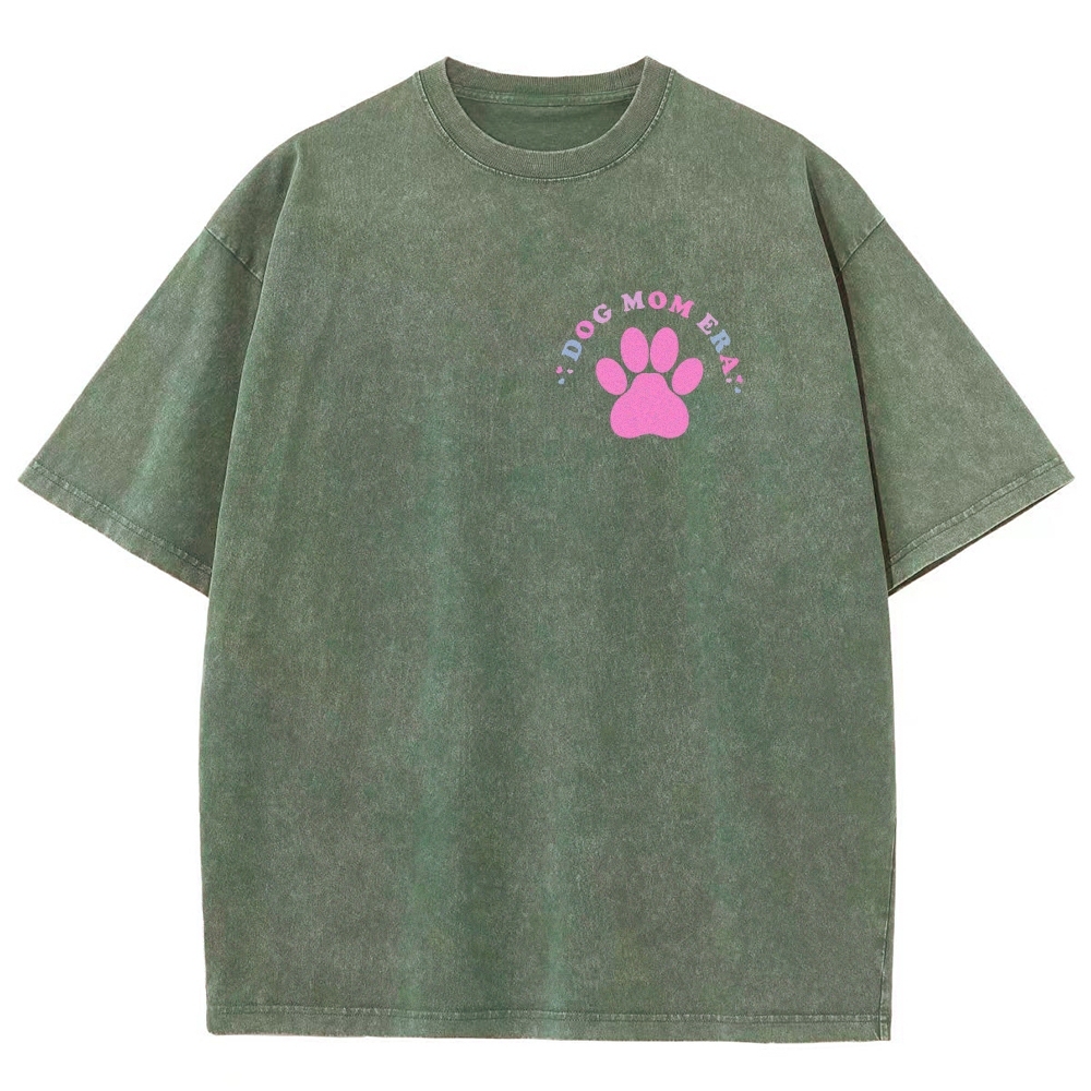 Dog Mom Unisex Fit Washed T-Shirt Customscool