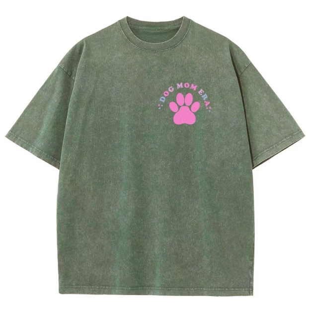 Dog Mom Unisex Fit Washed T-Shirt Customscool