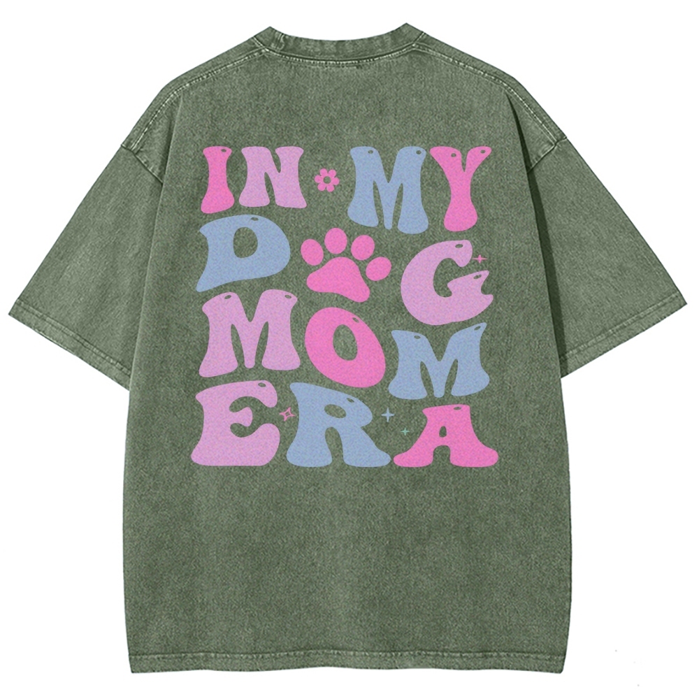 Dog Mom Unisex Fit Washed T-Shirt Customscool