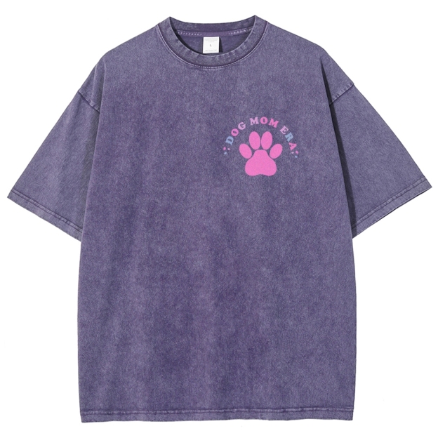 Dog Mom Unisex Fit Washed T-Shirt Customscool