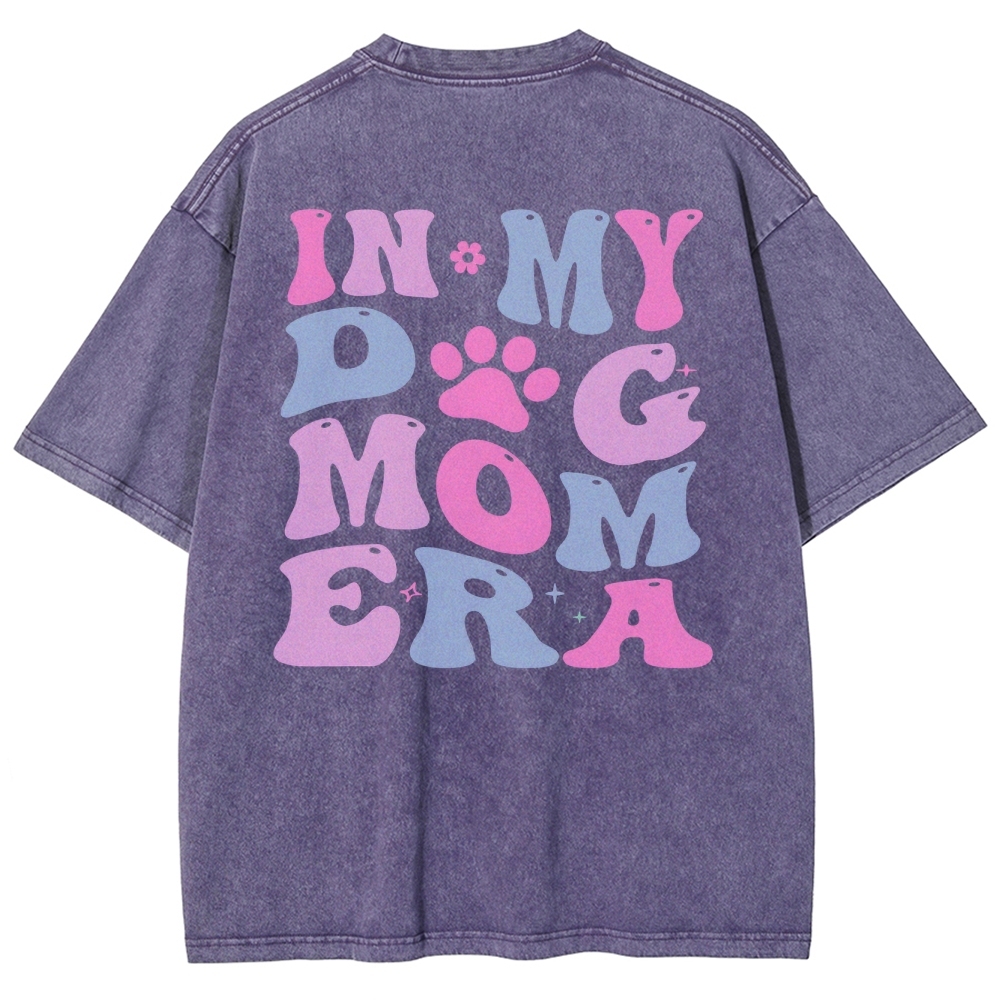 Dog Mom Unisex Fit Washed T-Shirt Customscool