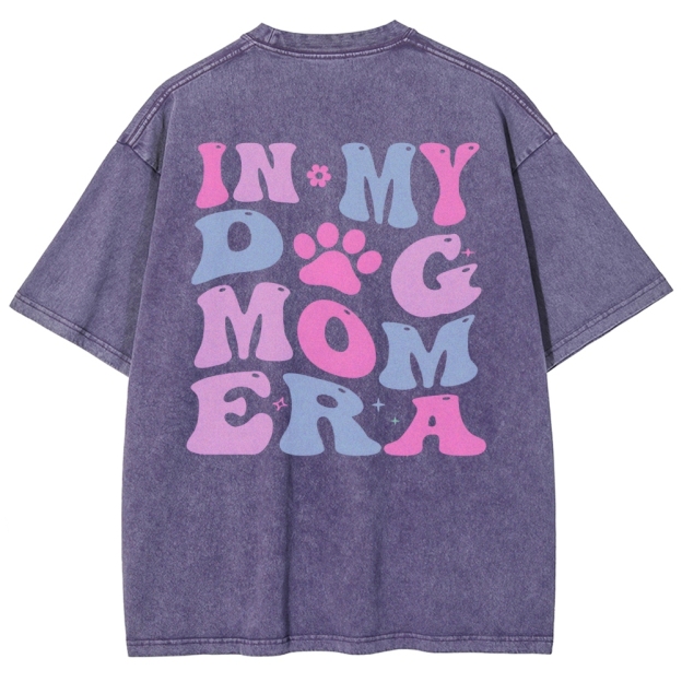 Dog Mom Unisex Fit Washed T-Shirt Customscool