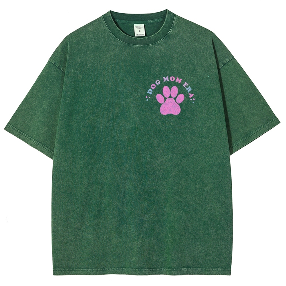 Dog Mom Unisex Fit Washed T-Shirt Customscool