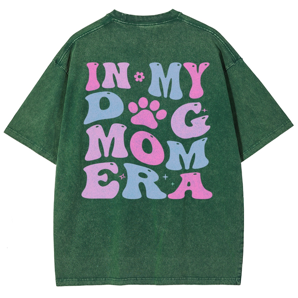 Dog Mom Unisex Fit Washed T-Shirt Customscool
