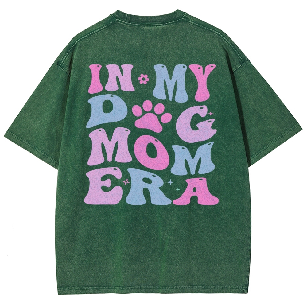Dog Mom Unisex Fit Washed T-Shirt Customscool