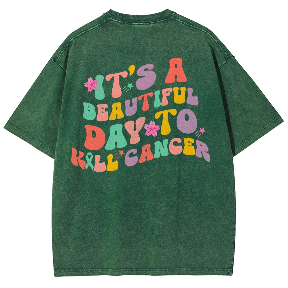 Kill Cancer Unisex Fit Washed T-Shirt Customscool