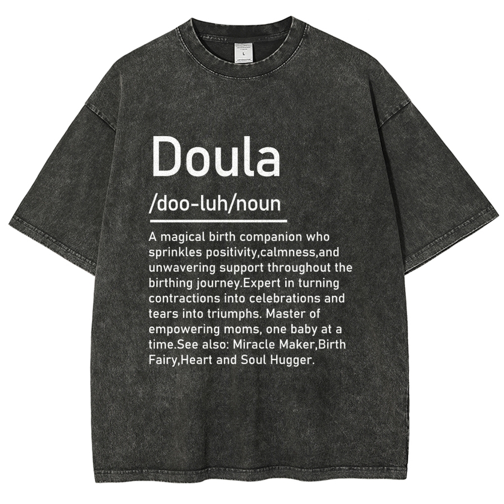 Doula Unisex Fit Washed T-Shirt Customscool