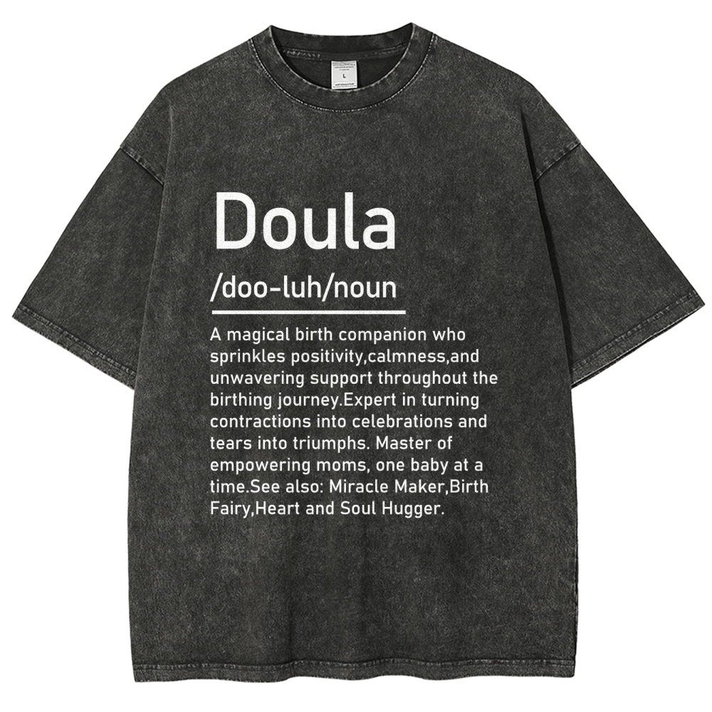 Doula Unisex Fit Washed T-Shirt Customscool