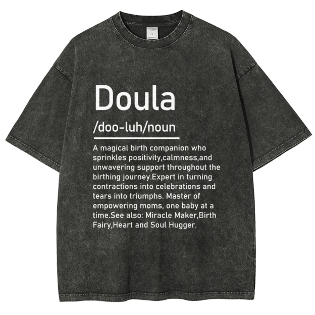 Doula Unisex Fit Washed T-Shirt Customscool