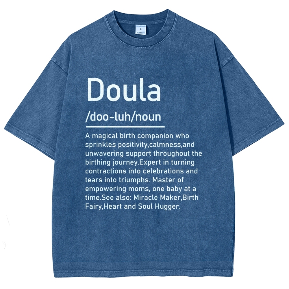 Doula Unisex Fit Washed T-Shirt Customscool