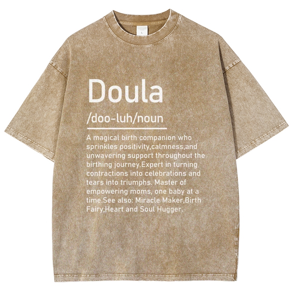 Doula Unisex Fit Washed T-Shirt Customscool
