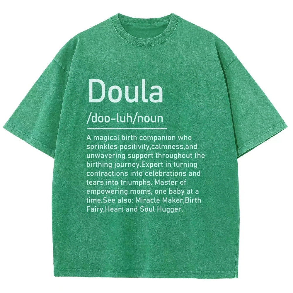 Doula Unisex Fit Washed T-Shirt Customscool