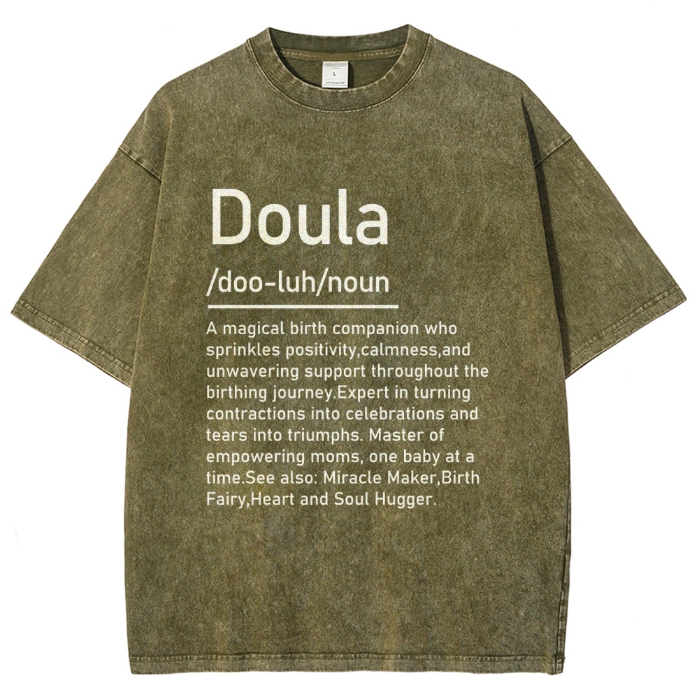 Doula Unisex Fit Washed T-Shirt Customscool